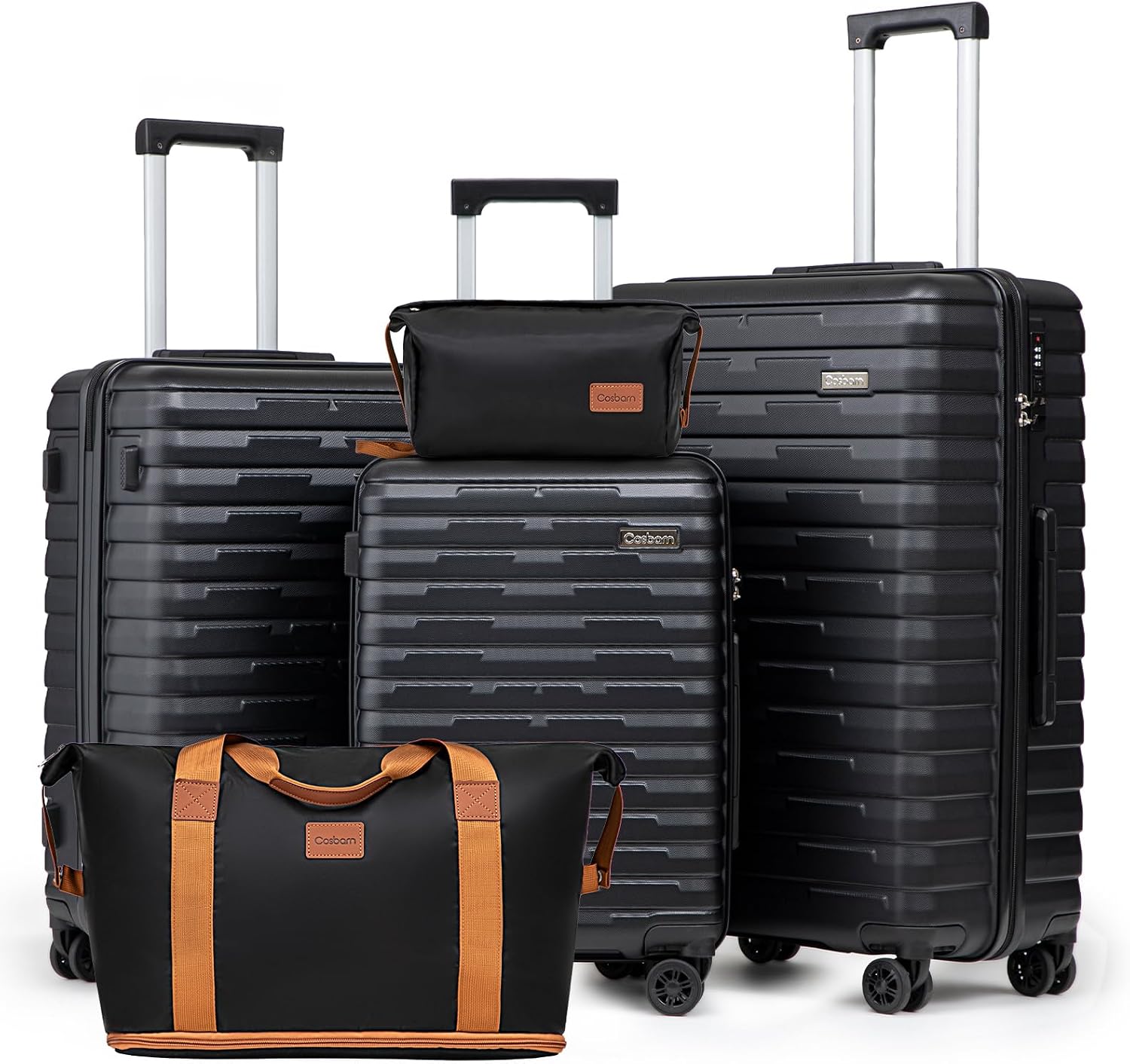 Luggage Sets Hardshell 5 Piece Durable Suitcases with Wheels
