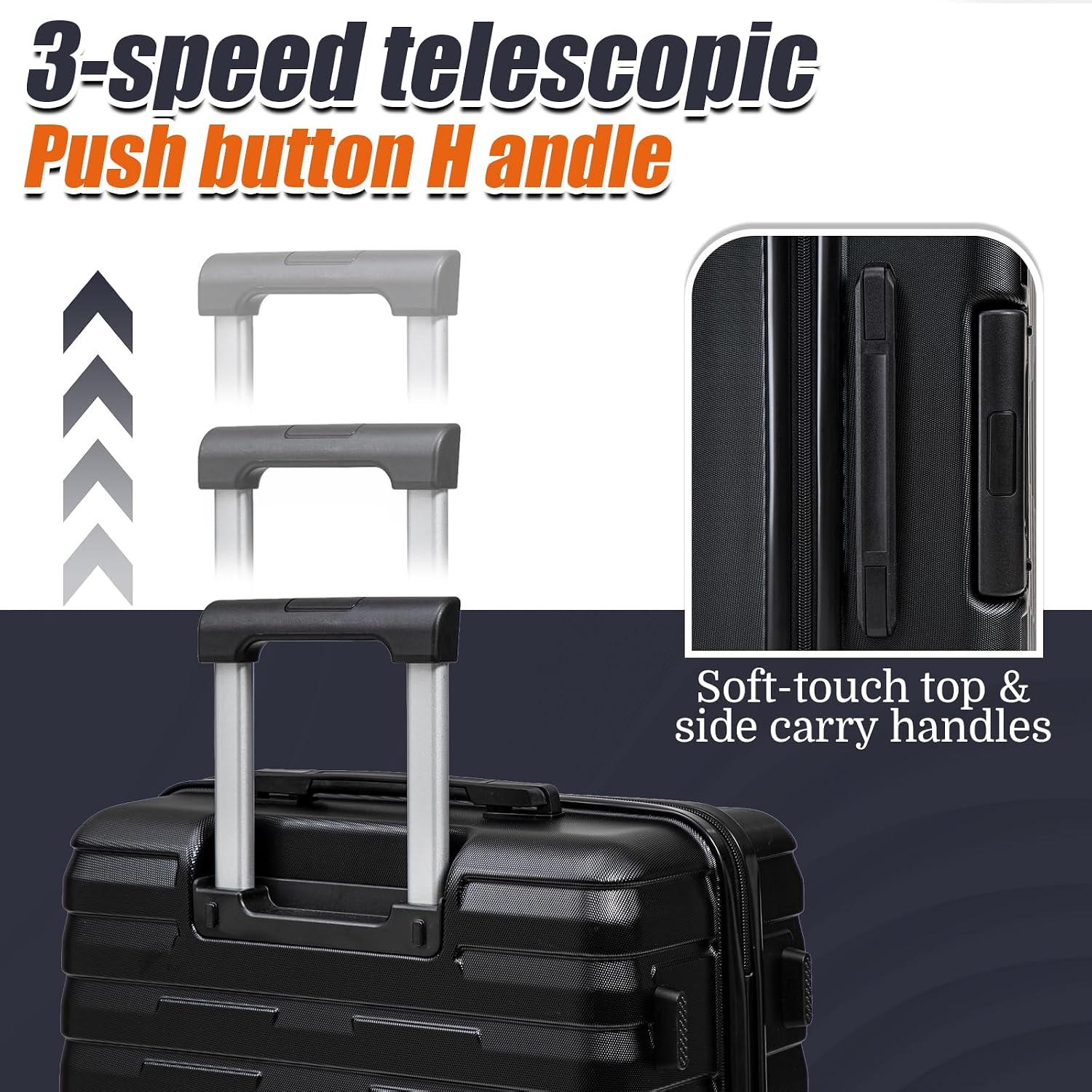 Luggage Sets Hardshell 5 Piece Durable Suitcases with Wheels - Image 3