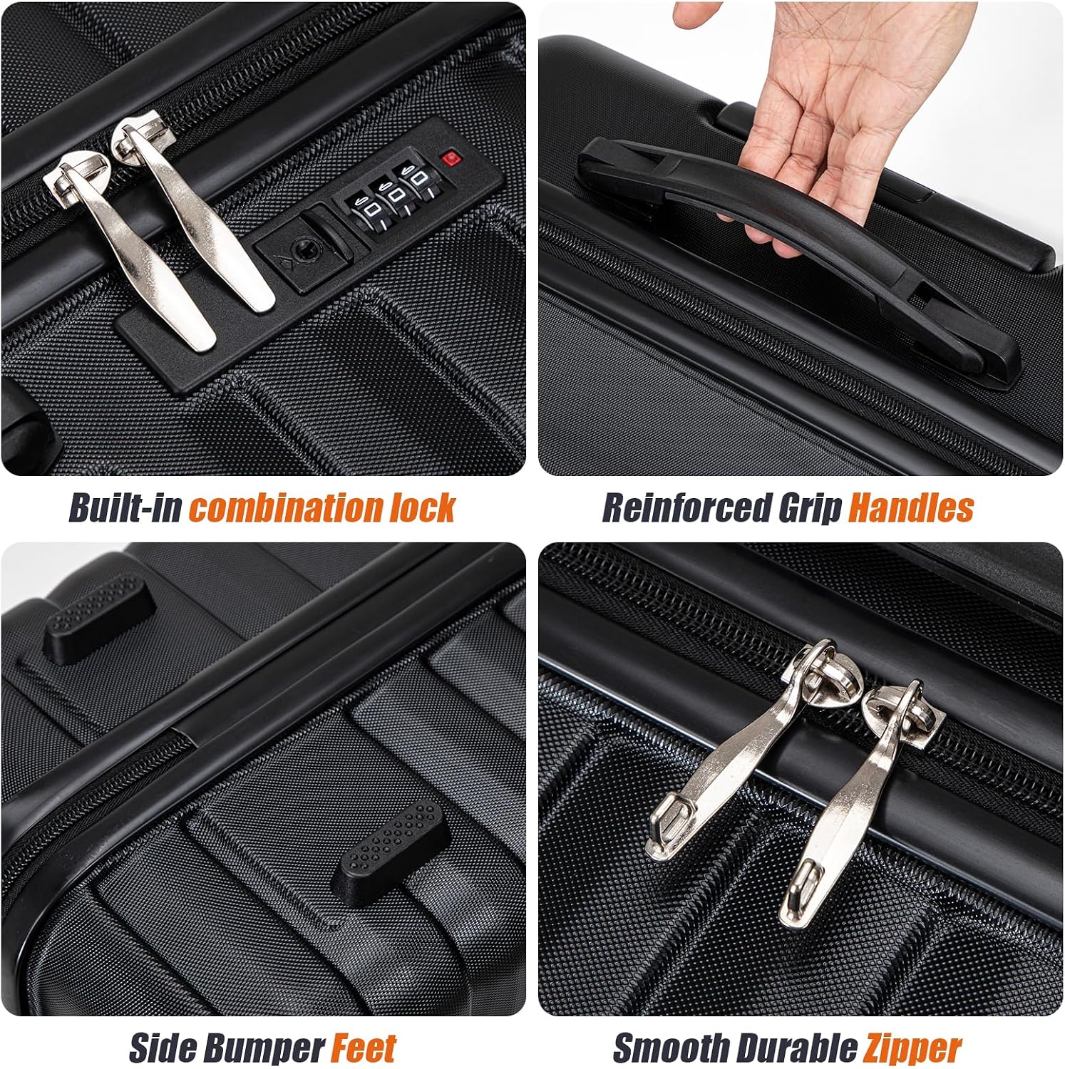 Luggage Sets Hardshell 5 Piece Durable Suitcases with Wheels - Image 4