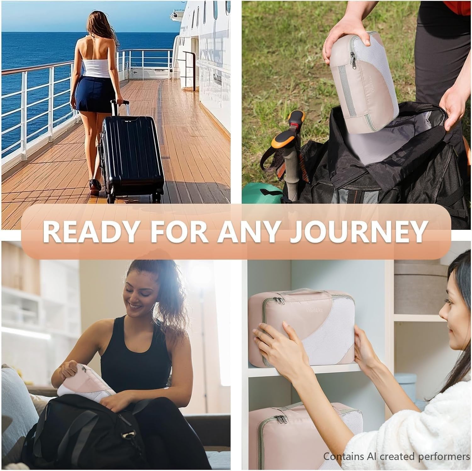 10 Set Packing Cubes for Travel, Gifts for Women Mom,Anti-Tearing Suitcase Organizer for Luggage with Shoe & Hanging Toiletry Bag,OlarHike Vacation Essentials & Accessories for Cruise Ship - Image 8