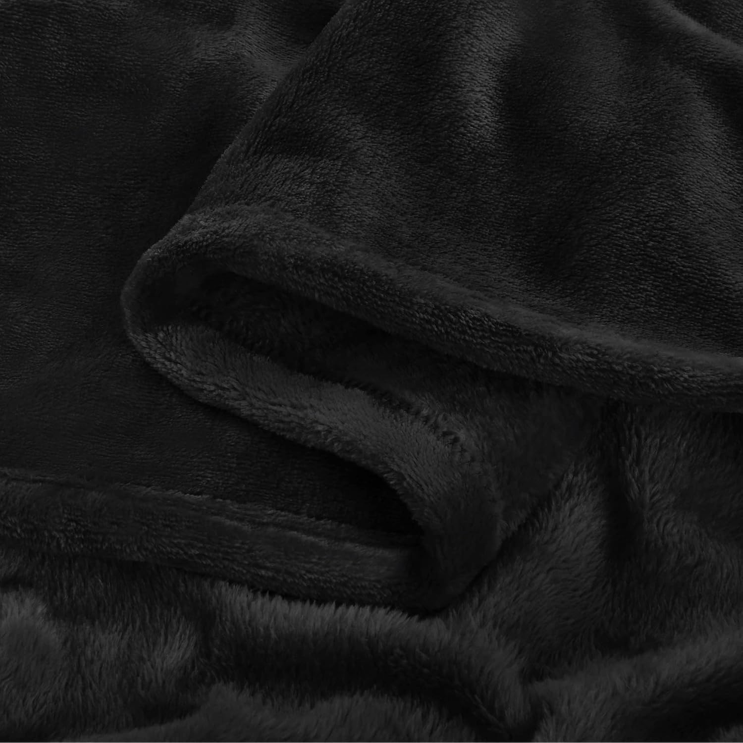BEDELITE Fleece Blanket Soft Plush Throw for Couch Black 50"x60" - Image 9